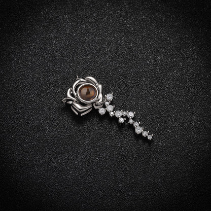 Custom Rose Elegance Hidden Photo Necklace