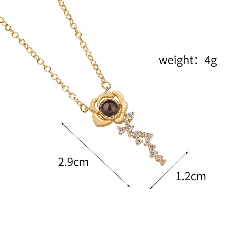 Custom Rose Elegance Hidden Photo Necklace