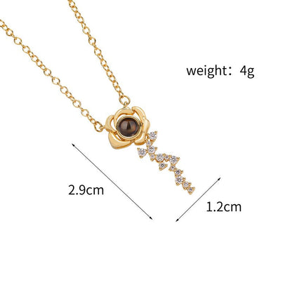 Custom Rose Elegance Hidden Photo Necklace