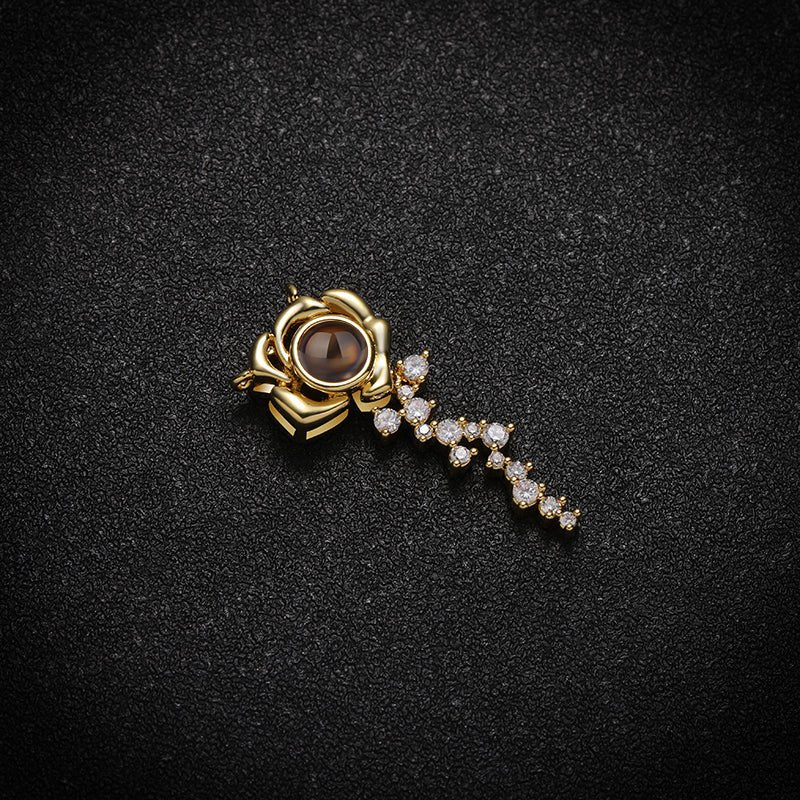 Custom Rose Elegance Hidden Photo Necklace