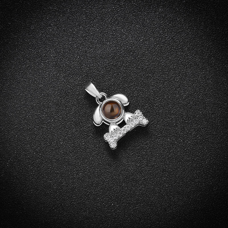 Custom Sparkling Pup Love Hidden Photo Necklace
