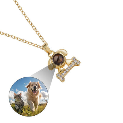 Custom Sparkling Pup Love Hidden Photo Necklace