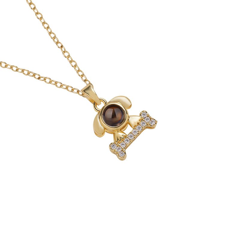 Custom Sparkling Pup Love Hidden Photo Necklace