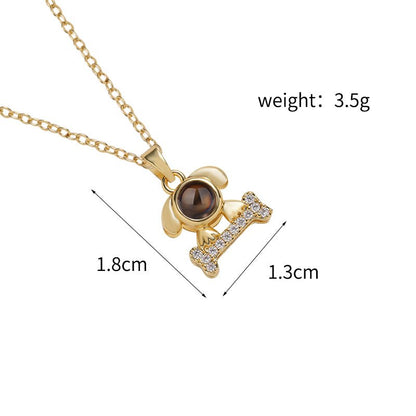 Custom Sparkling Pup Love Hidden Photo Necklace