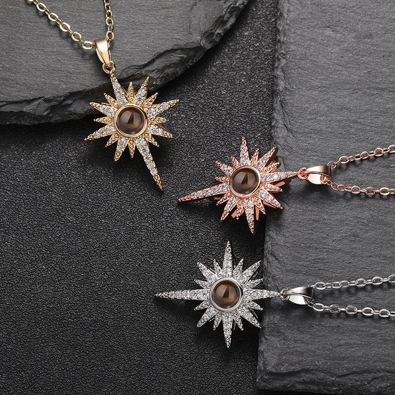 Custom Stellar Radiance Hidden Photo Necklace