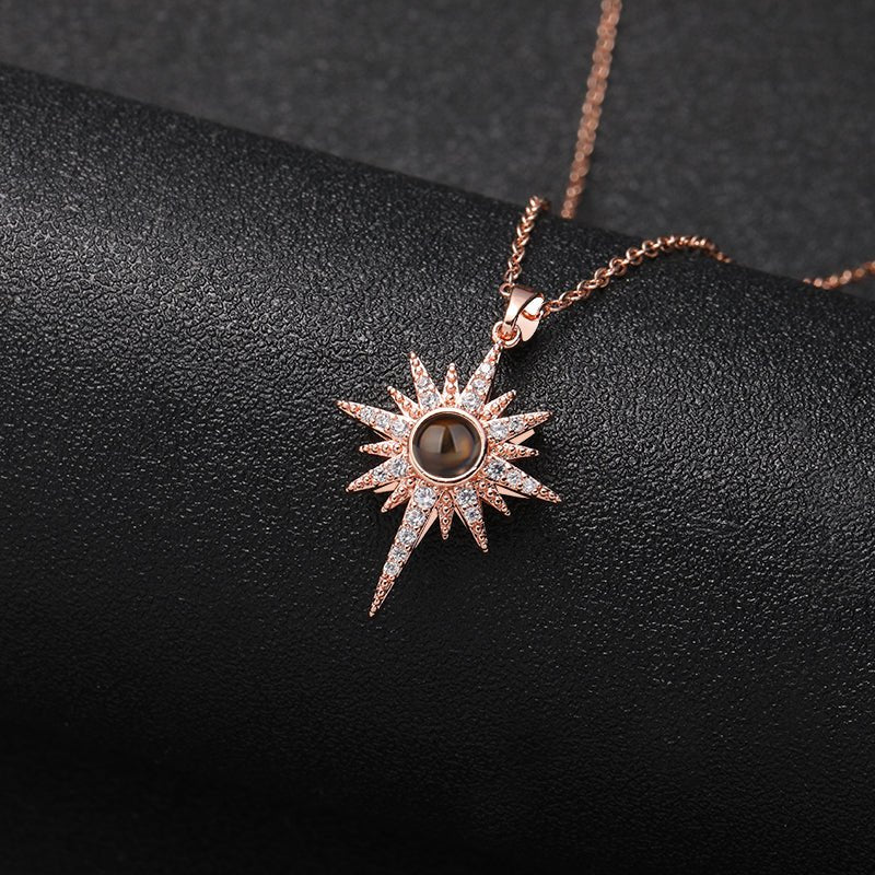 Custom Stellar Radiance Hidden Photo Necklace