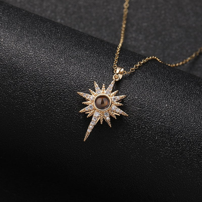 Custom Stellar Radiance Hidden Photo Necklace