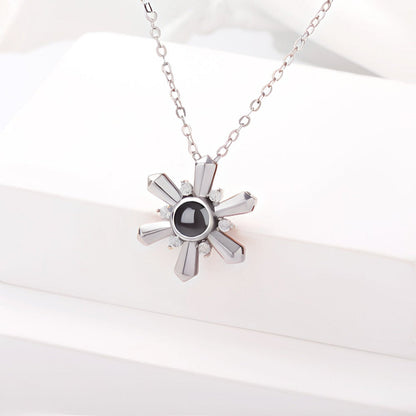 Custom Sun Rays Hidden Photo Necklace