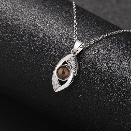 Custom Symbolic Gaze Hidden Photo Necklace