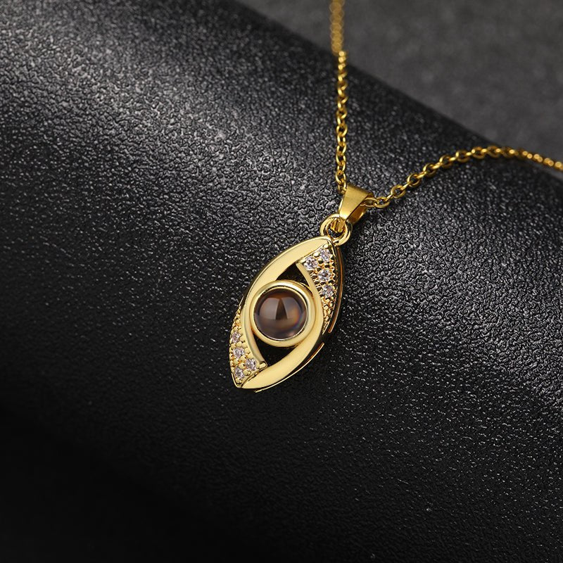 Custom Symbolic Gaze Hidden Photo Necklace