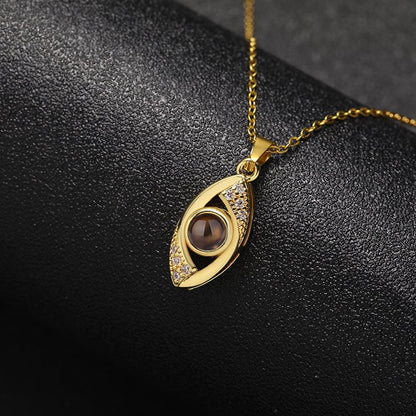 Custom Symbolic Gaze Hidden Photo Necklace