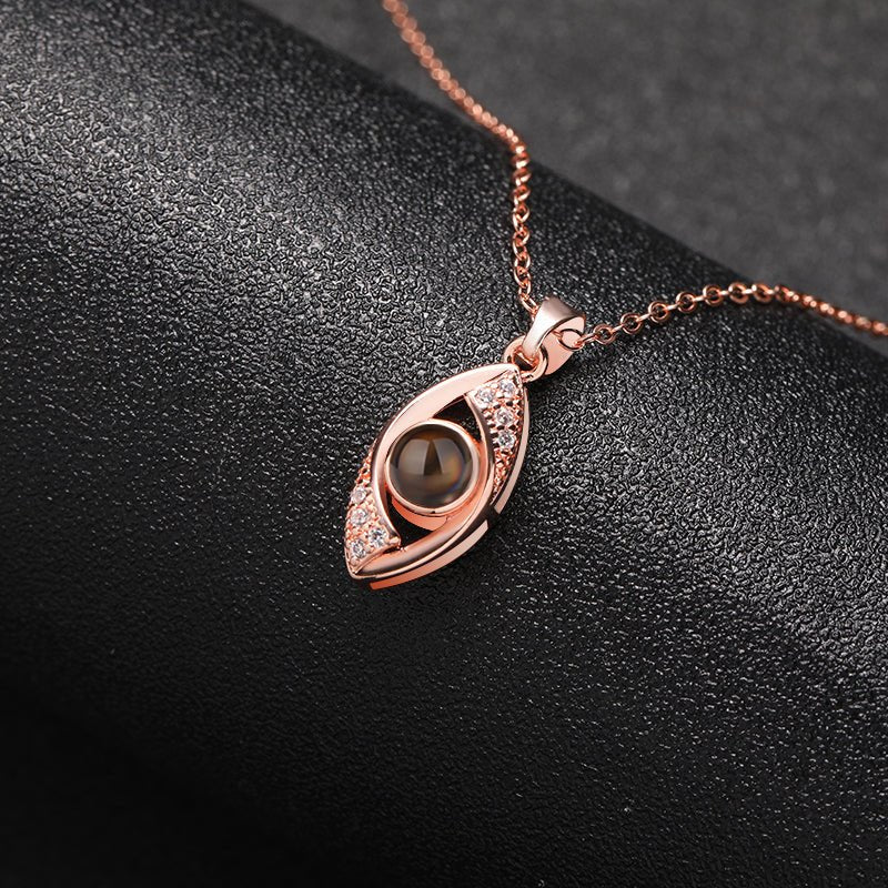 Custom Symbolic Gaze Hidden Photo Necklace