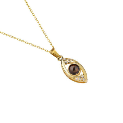 Custom Symbolic Gaze Hidden Photo Necklace
