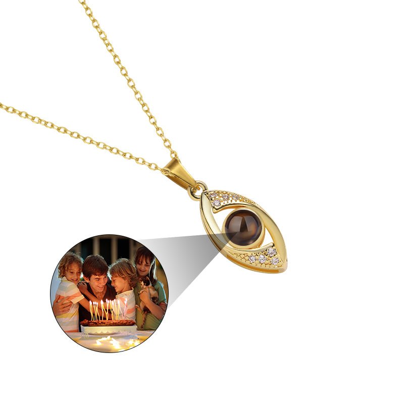 Custom Symbolic Gaze Hidden Photo Necklace