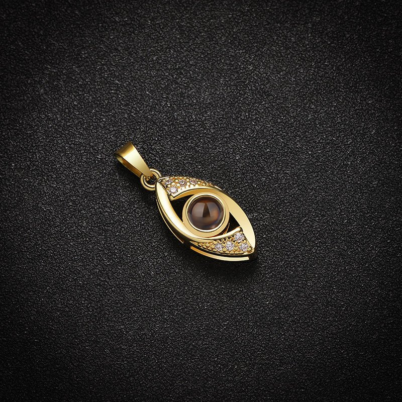 Custom Symbolic Gaze Hidden Photo Necklace