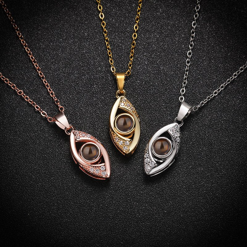Custom Symbolic Gaze Hidden Photo Necklace