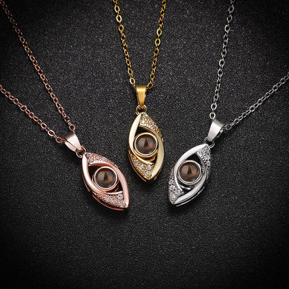 Custom Symbolic Gaze Hidden Photo Necklace