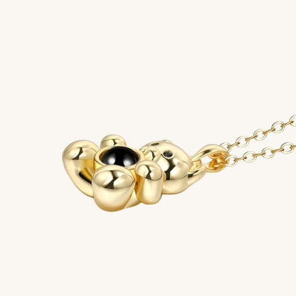 Teddy Bear Hidden Photo Necklace