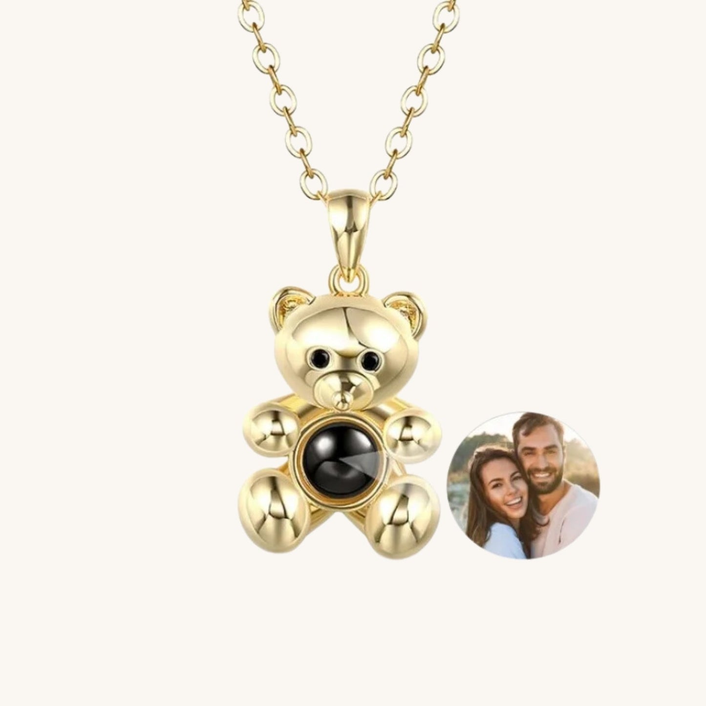Teddy Bear Hidden Photo Necklace