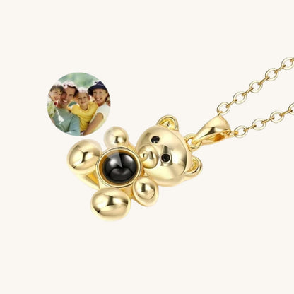 Teddy Bear Hidden Photo Necklace