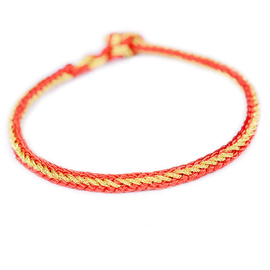 Buddha Stones Zweifarbiges Seil Handgefertigtes Achtfaden-Friedensknoten-Armband