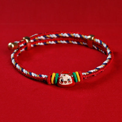 Buddha-Steine, buntes Seil, Zongzi-Muster, Fu-Charakter, Glück, handgefertigtes Armband 