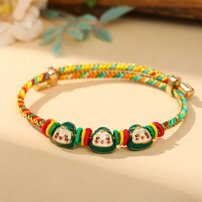 Buddha Steine ​​Bunte Seil Zongzi Muster Glück Handgemachte Kind Erwachsene Armband