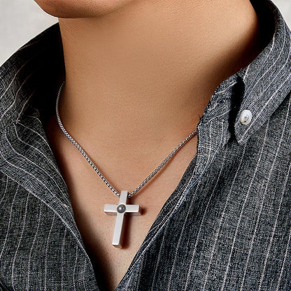 Cross Photo Projection Necklace