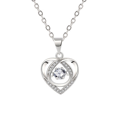 Regalo de San Valentín: Collar de cristal con forma de corazón palpitante