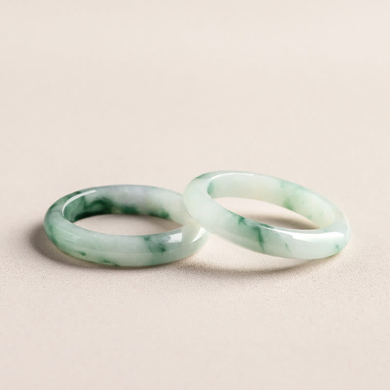 Anillo de jade verde natural con piedras de Buda para la suerte y la abundancia