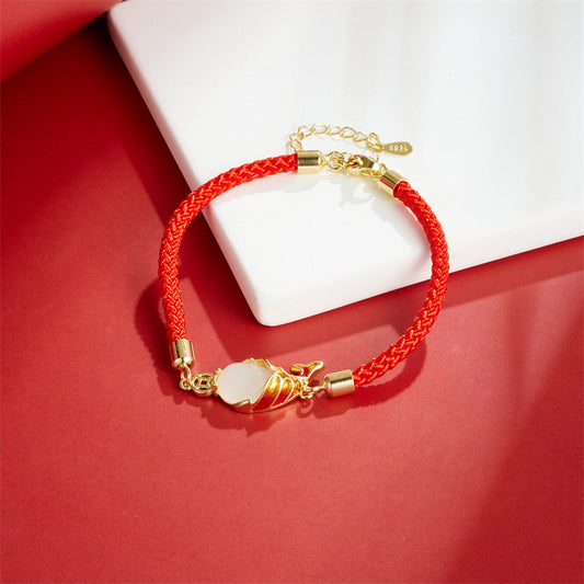Pulsera, collar y colgante con piedras de Buda, calcedonia, suerte y peces koi.