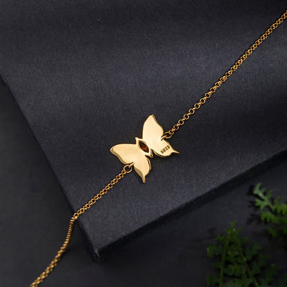 Pulsera de plata de ley 925 con circonitas y mariposas, con piedras de Buda