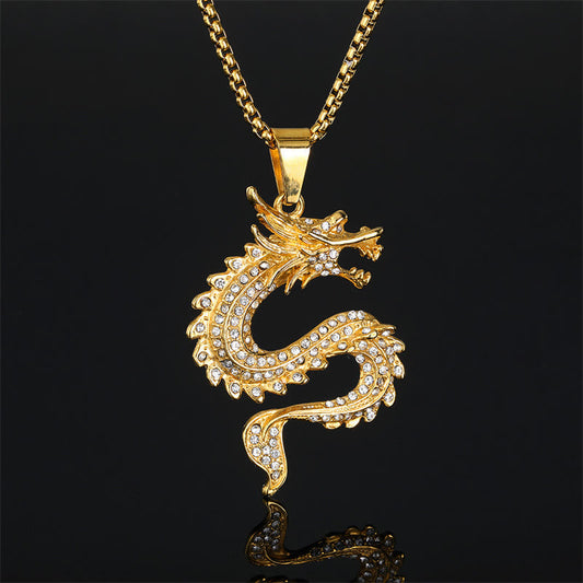 Buddha Steine ​​Chinesische Sternzeichen Drache Zirkon Schutz Halskette Anhänger