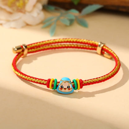 Buddha Steine ​​Bunte Seil Zongzi Muster Glück Handgemachte Kind Erwachsene Armband