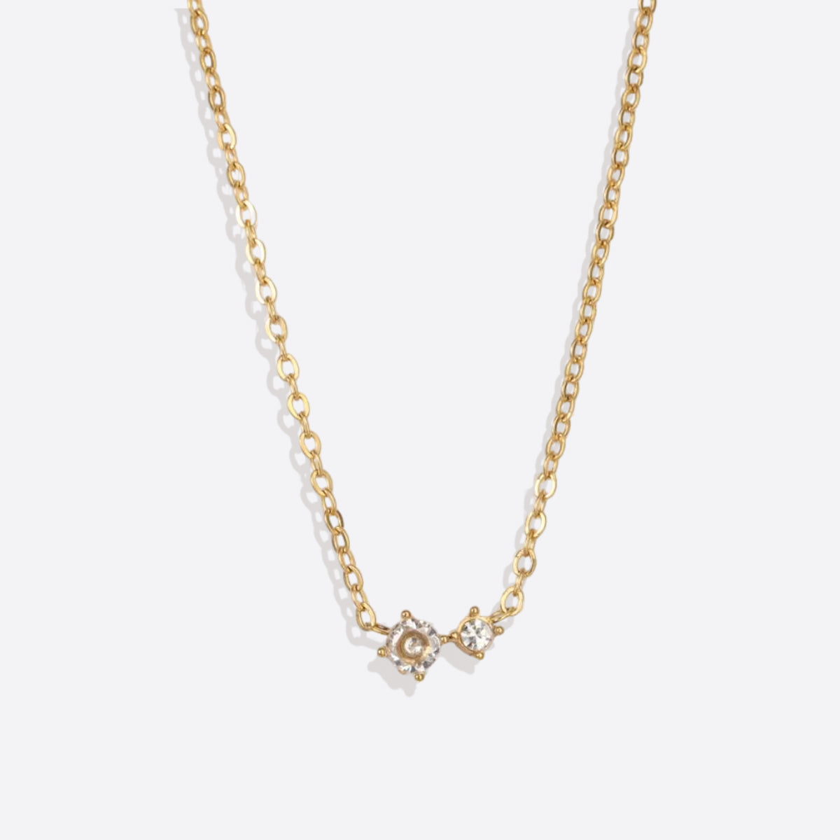 Zierliche Solitärkette mit Geburtssteinen und Diamantakzent