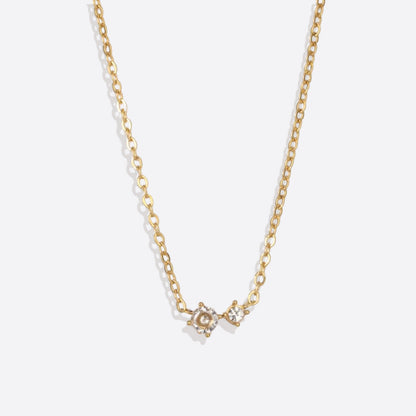 Zierliche Solitärkette mit Geburtssteinen und Diamantakzent