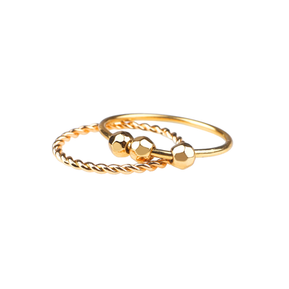 Dainty Stackable Beaded Fidget Ring Set
