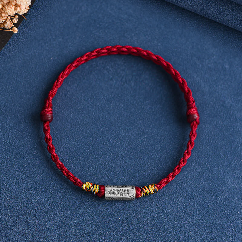 Pulsera tobillera de protección y fuerza con diseño "Todo va bien" de Buddha Stones, hecha a mano en plata de ley 925. 