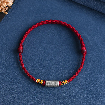 Pulsera tobillera de protección y fuerza con diseño "Todo va bien" de Buddha Stones, hecha a mano en plata de ley 925. 