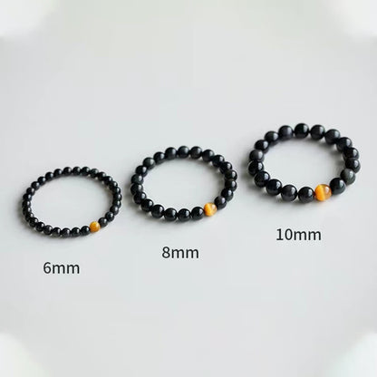 Buddha Stones Armband aus natürlichem Regenbogen-Obsidian und Tigerauge mit positiver Liebe
