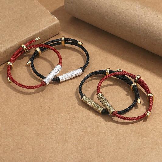 Pulsera trenzada de cuerda Tai Sui hecha a mano con piedras de Buda del Tíbet, protección y fuerza 