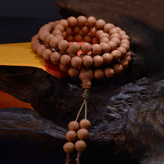 Pulsera con borlas de 108 cuentas de Mala Bodhi de Nepal, con semillas de Buda y riqueza 