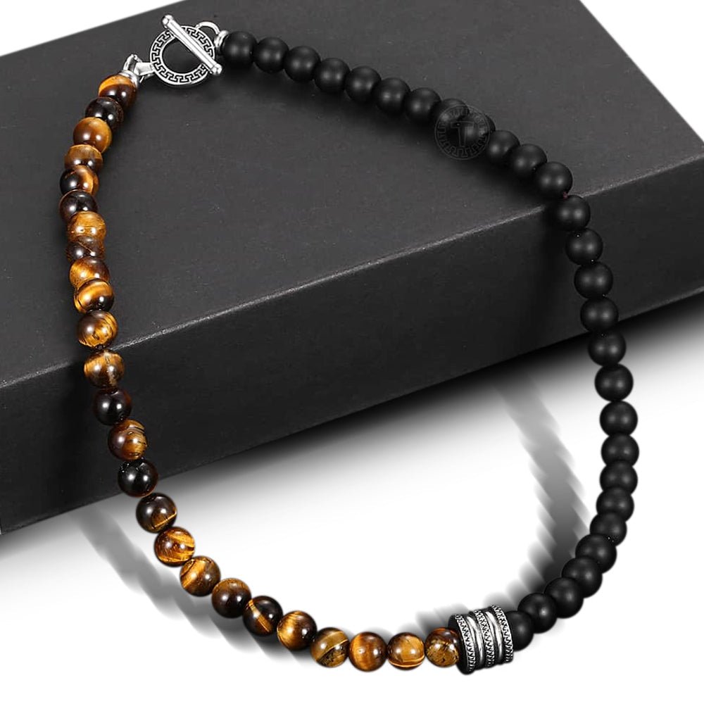 Double Root & Solar Plexus Chakra Healing Stones Clasp Necklace