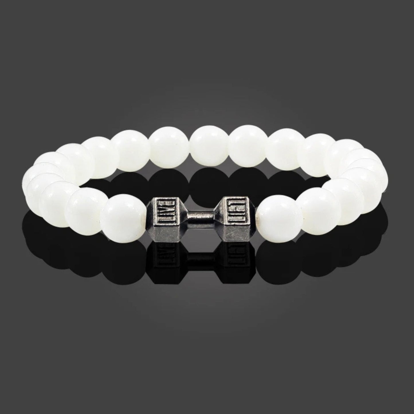 Dumbbell Charm Bead Bracelet