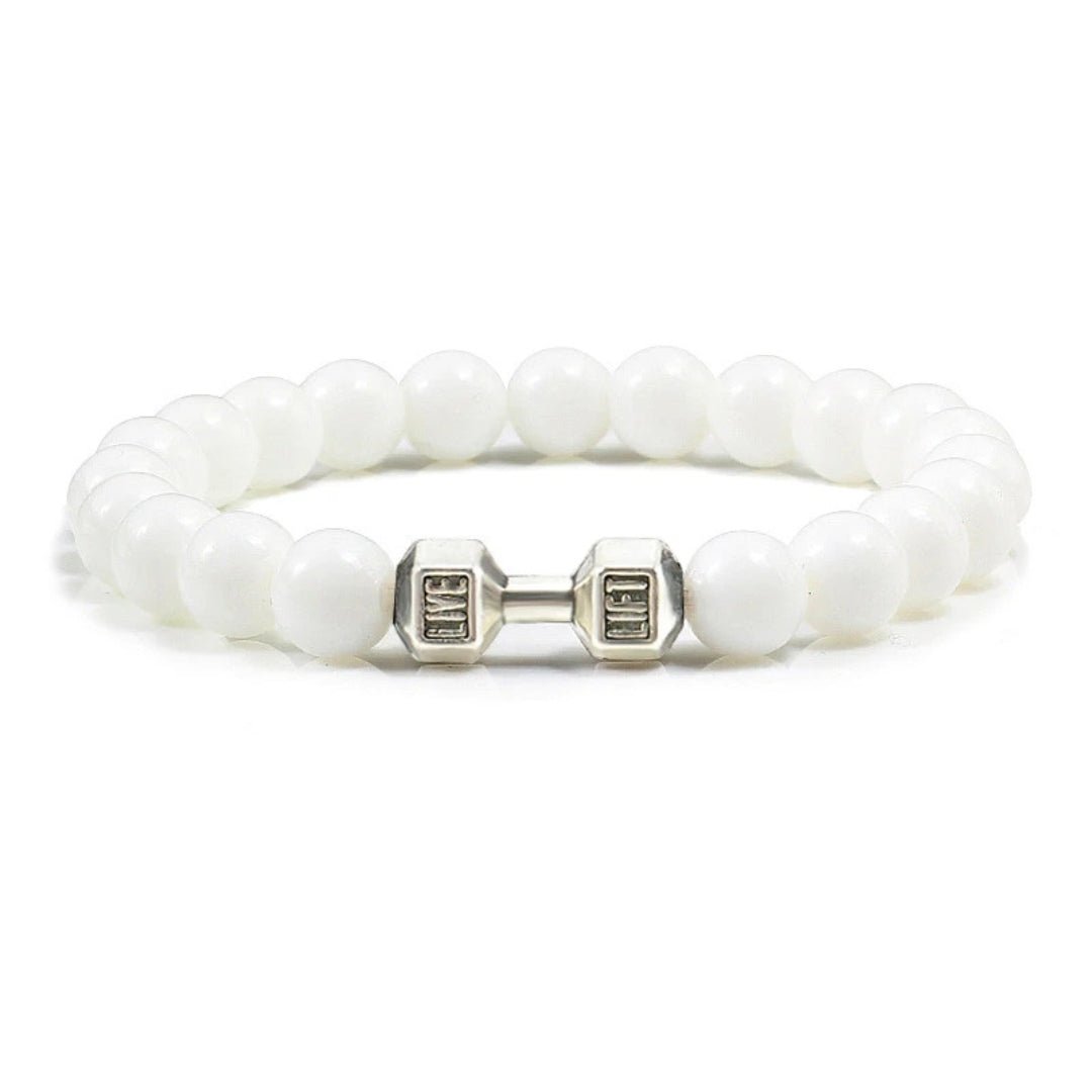 Dumbbell Charm Bead Bracelet