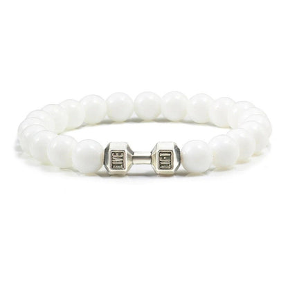 Dumbbell Charm Bead Bracelet