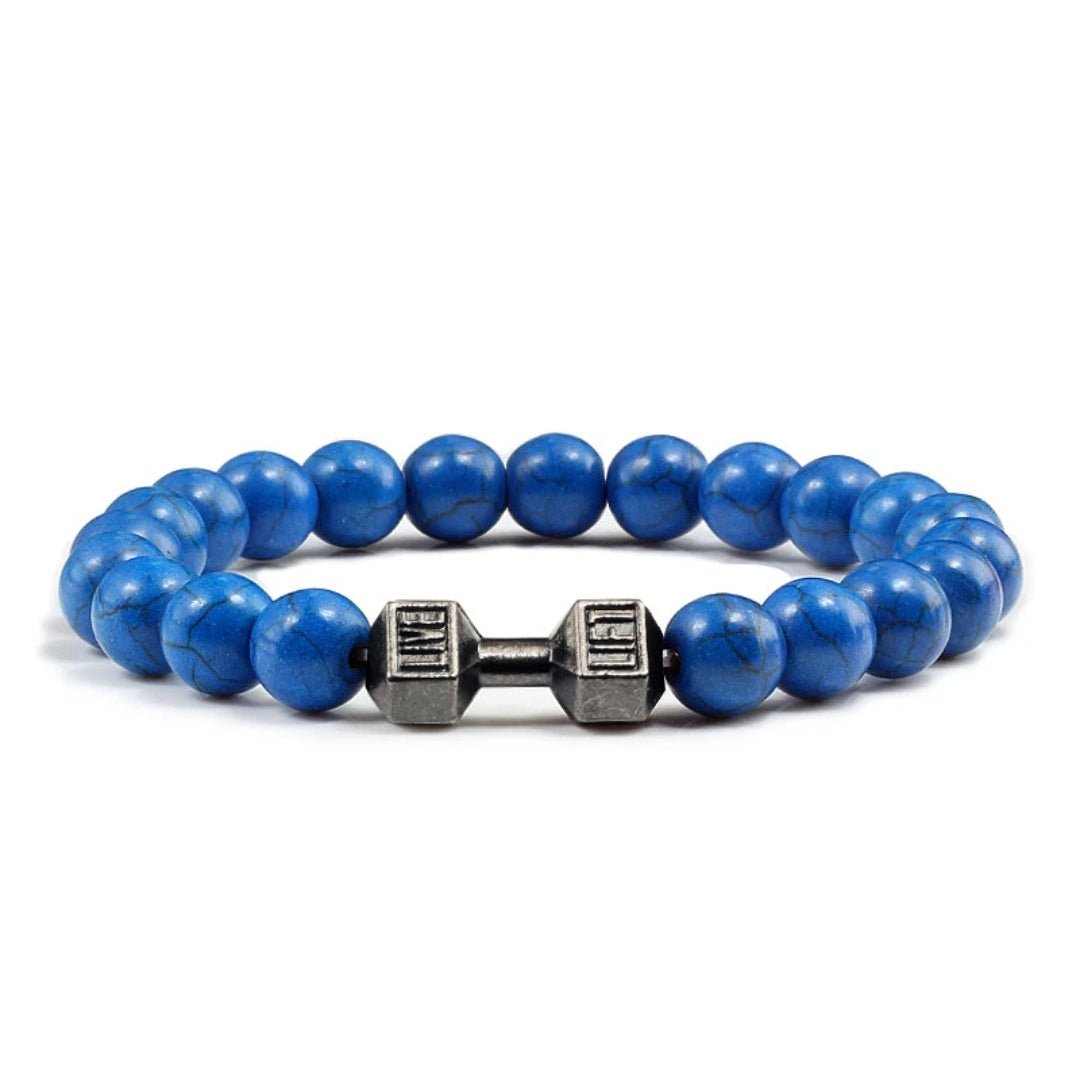 Dumbbell Charm Bead Bracelet
