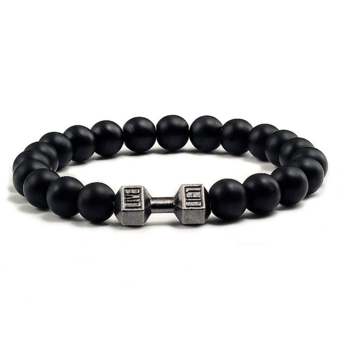 Dumbbell Charm Bead Bracelet