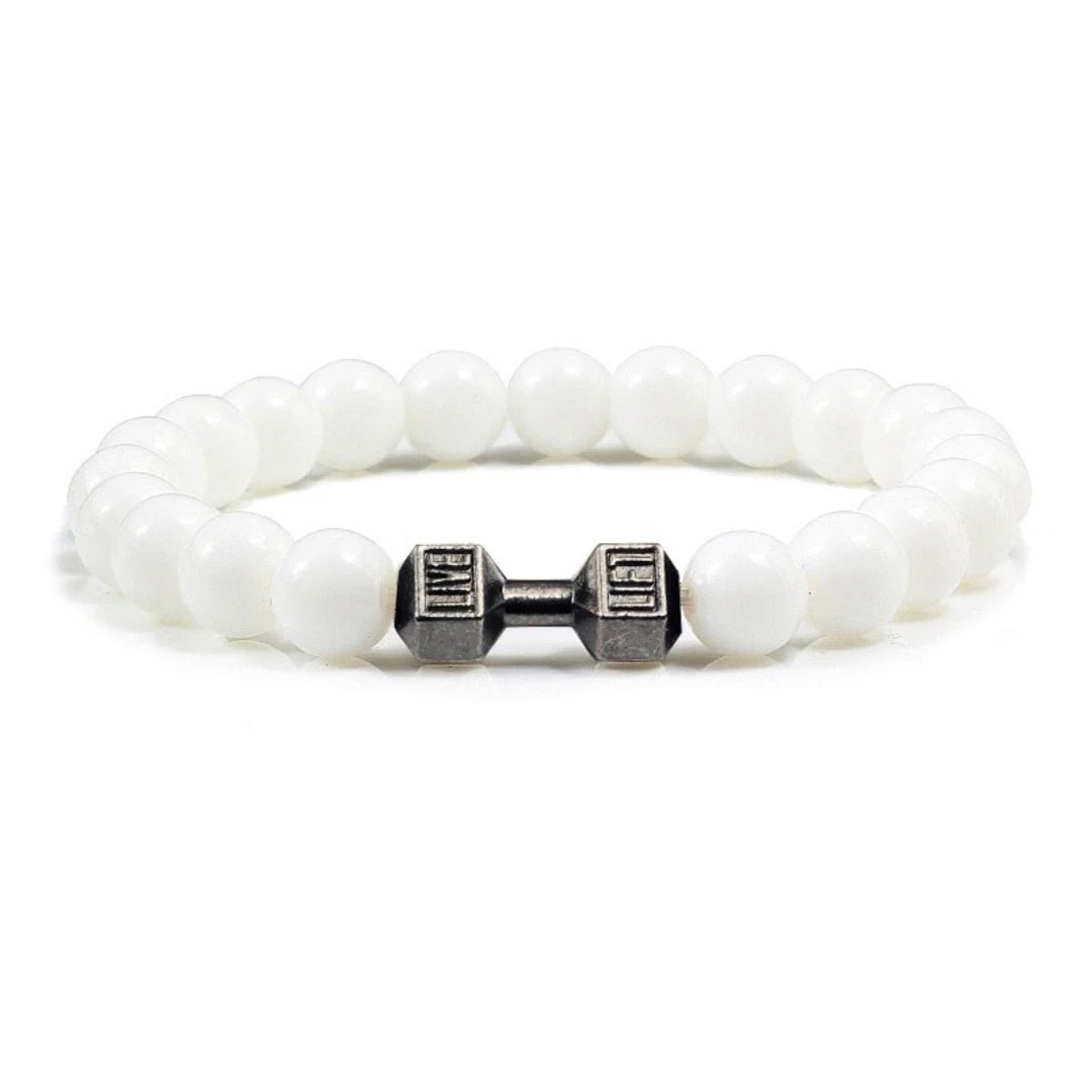 Dumbbell Charm Bead Bracelet