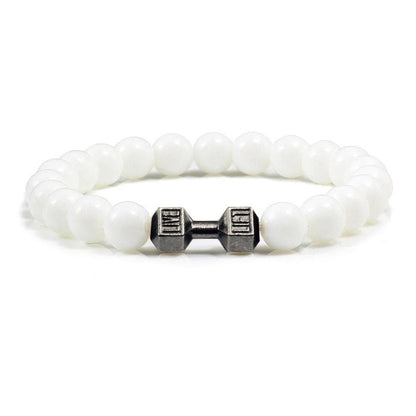 Dumbbell Charm Bead Bracelet